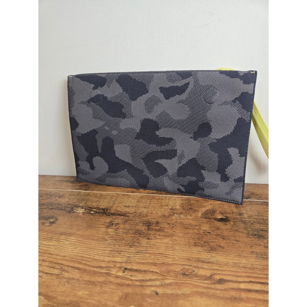 Rothy's Camo Knit Clutch Bag Grey Black Lime Green Wristlet Pouch